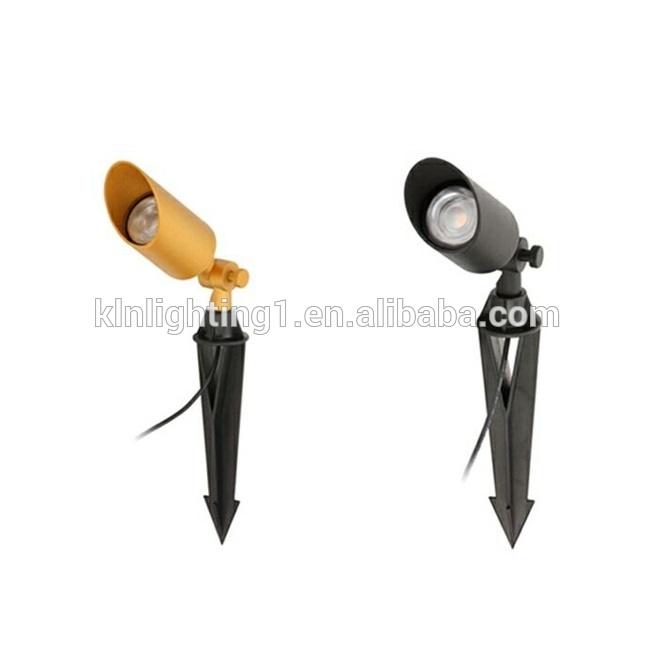 Il paesaggio IP65 impermeabile all'aperto luce dorata nera di alluminio del punto del giardino della pressofusione LED e luce della punta del LED