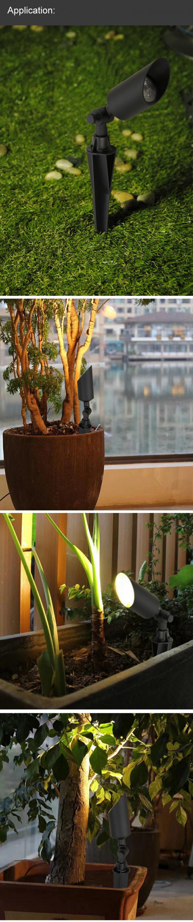 Il paesaggio IP65 impermeabile all'aperto luce dorata nera di alluminio del punto del giardino della pressofusione LED e luce della punta del LED